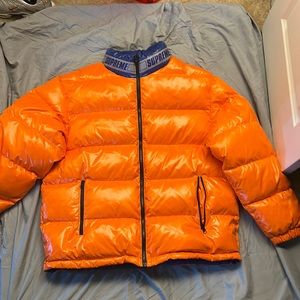 Blue and orange reversible puffer jacket XL